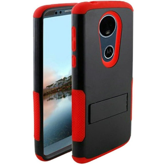 GSA Hybrid 3 Piece Case For Motorola MOTO E5  & E5 Supra Black & RED