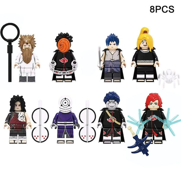 8pcs Building Block DIY Kids Toy Bricks Action Figure Cartoon Naruto Collectible