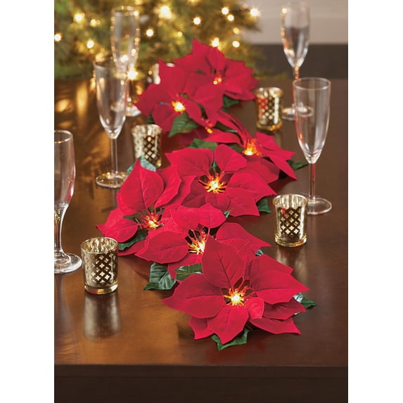 Poinsettia Swag Lights