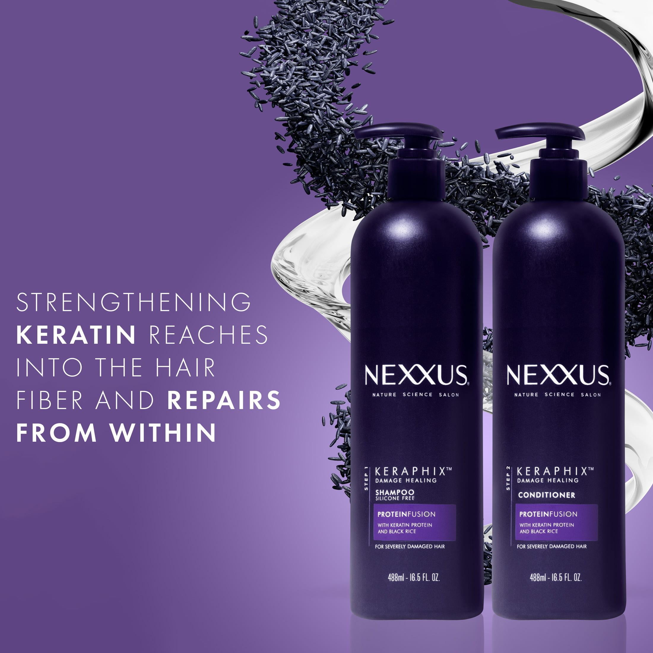 Nexxus Keraphix Shampoo With ProteinFusion for Damaged Hair Keratin  Protein, Black Rice, Silicone-Free 33.8 oz