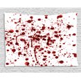 thumbnail image 1 of Tapestry, Splashes of Blood Grunge Style Bloodstain Horror Scary Zombie Halloween Themed Print, Wall Hanging for Bedroom Living Room Dorm Decor, 80W X 60L Inches, Red White, by Ambesonne, 1 of 2