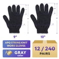 thumbnail image 2 of Work Cotton Gloves with Elastic Knit Wrist, Gray, 24 count, 10 in, Cotton Polyester Blend, 2 of 7