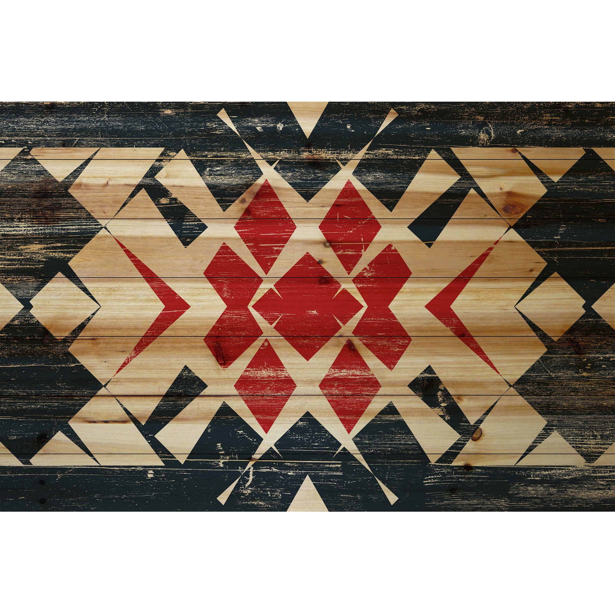Marmont Hill - "Red Comes Through" Painting Print on Natural Pine Wood