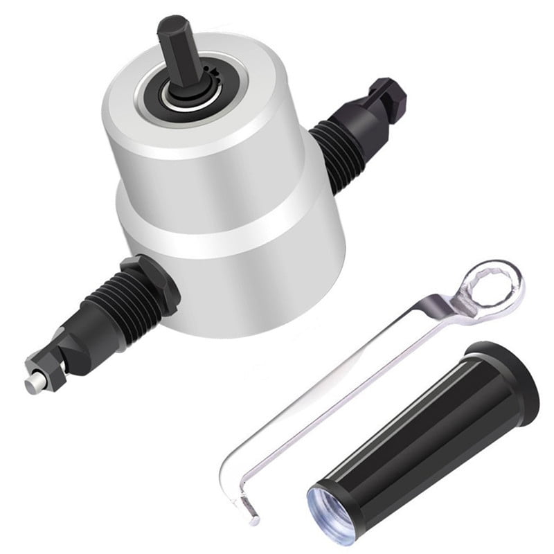 【JCXAGR】Double Head Metal Sheet Nibbler Cutter Drill Attachment with