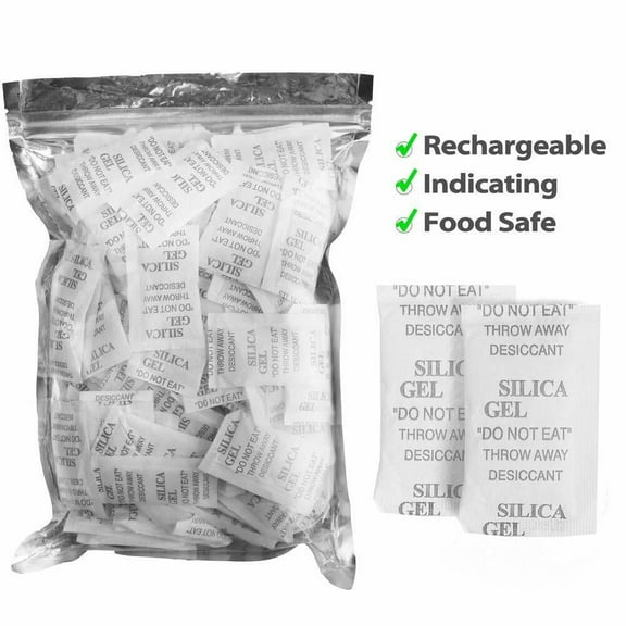 60 Packets 5g Grams Silica Gel Desiccant Pack Moisture Absorber Reusable