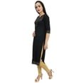 thumbnail image 3 of Bimba Women's Ethnic Black Designer Tunic Indian Kurti Long Blouse Kurta-26, 3 of 7