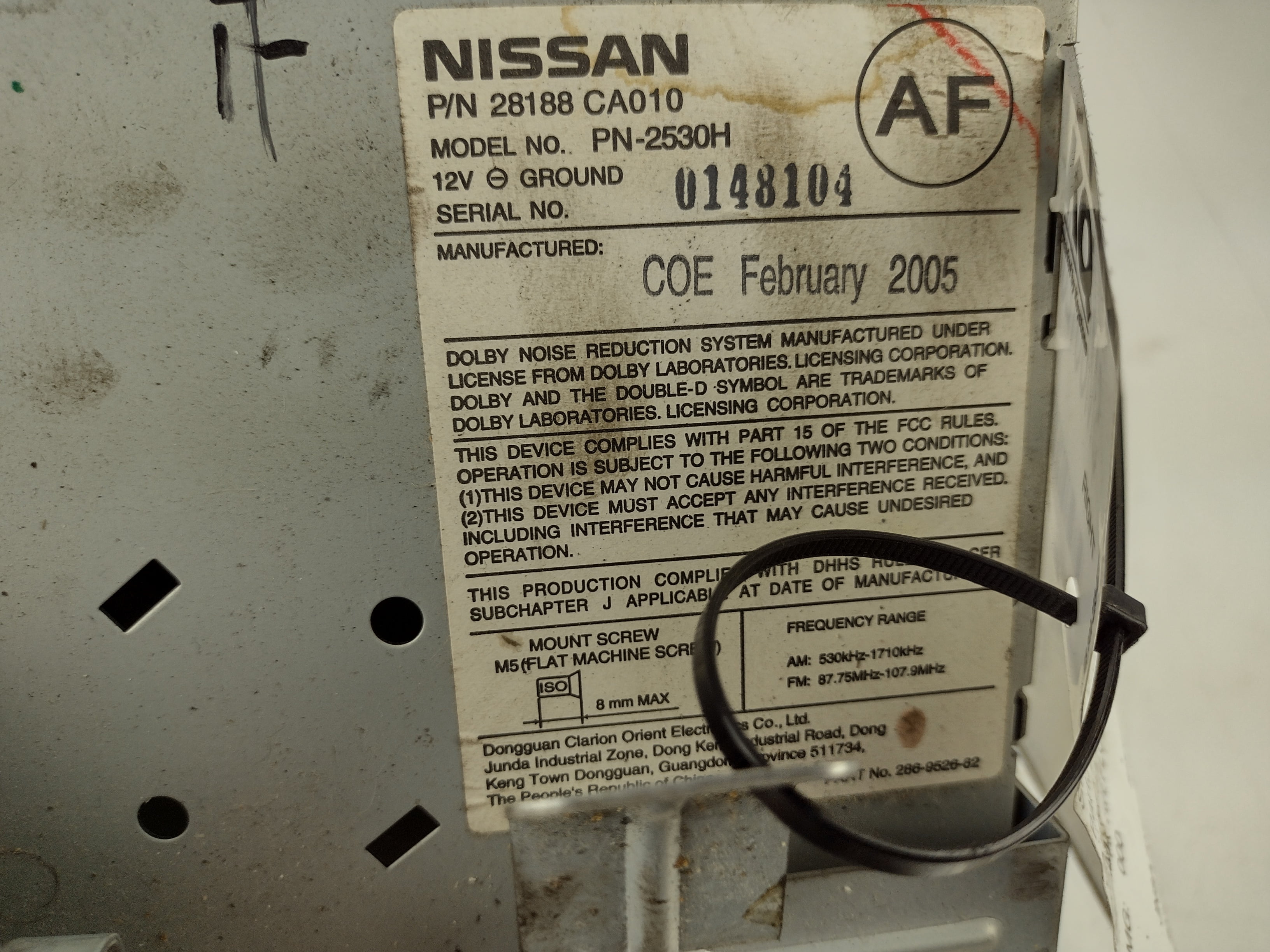 Pre-Owned 04 05 Nissan Murano AM FM 6CD Cassette Radio Receiver OEM - Verify Specific Vehicle Fitment In Description - (Good)