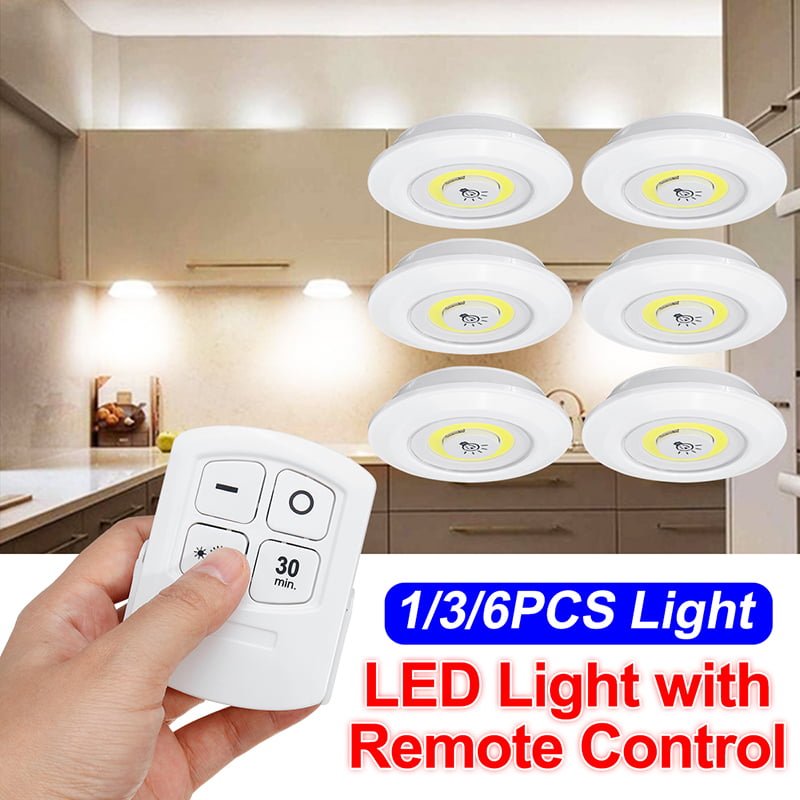 Wireless Stick On LED Tap Light Bright Battery Powered Under Cabinet Closet Lamp 