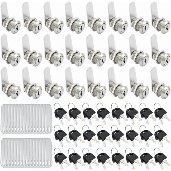 30 Pack Cabinet Locks with Keys 5/8" Cam Locks Keyed Alike Tool Box Lock