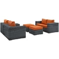 thumbnail image 3 of Modway Summon 5 Piece Outdoor Patio Sunbrella® Sectional Set in Canvas Tuscan, 3 of 9