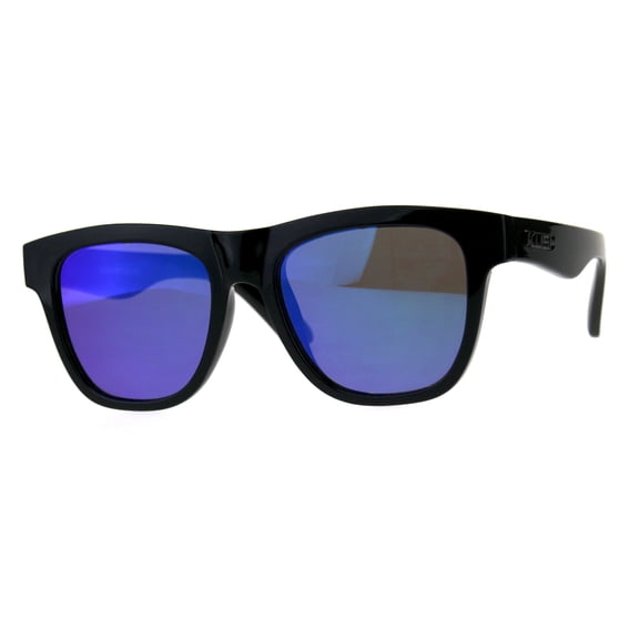 Kush Mens Plastic Horn Rim Hipster Classic Sport Sunglasses Shiny Black Teal