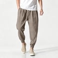 thumbnail image 2 of Admvng Men's Linen Pants Casual Big & Tall Breathable Full Length Trousers with Pockets, 2 of 9
