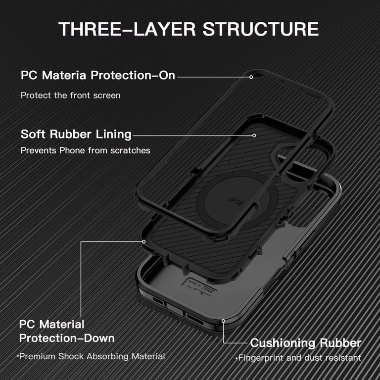 Petocase iPhone 16 Rugged Case with MagSafe Compatible photo 2