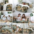 thumbnail image 5 of Christmas Snowman Comforter Set Full Size, Xmas Tree Rustic Farmhouse Soft Bedding Set for Man Woman, 4 Pieces Duvet Cover Set with Fitted Sheet, 2 Pillowcases, 5 of 9