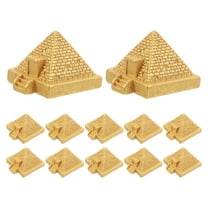 SEWCHICS 12-Piece Egypt Pyramid Resin Figurine Set Bookcase Decor Collectible Models for Home and Office