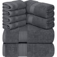 thumbnail image 1 of Juego de toallas Utopia Towels, 8 piezas, 100% algodón hilado en anillos, gris, 1 of 7