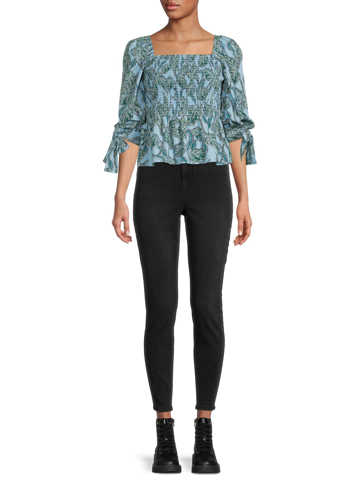 Time and Tru Women's Puff Sleeve Top