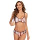 thumbnail image 2 of Conjuntos de bikini con correa ajustable a rayas de tres colores para mujer, 2 of 6