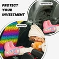 thumbnail image 4 of Fuzoiu Bright Rainbow Print 2 Pack Kick Mat Back Seat Protector With 3 Storage Pockets, Universal Car Seat Back Organizer For Kids Pets, Waterproof Backseat Protector For Most Car, 4 of 8