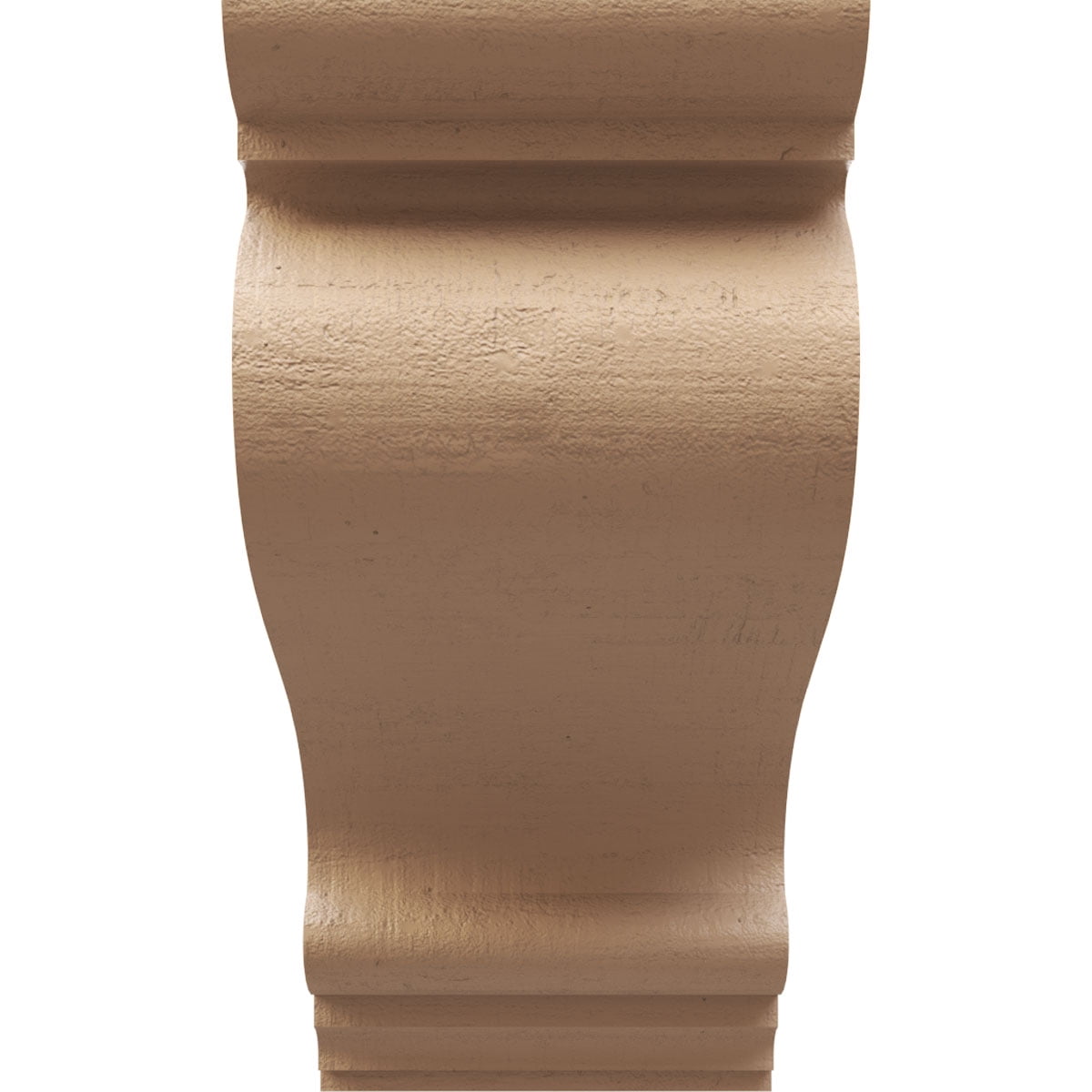 3"W x 6"D x 6"H Classic Scroll Rough Cedar Woodgrain TimberThane Corbel, Primed Tan