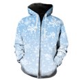 thumbnail image 1 of Sudadera con capucha y cremallera para hombre, diseño de copos de nieve de invierno, divertida sudadera de moda con estampado 3D, unisex, de gran tamaño, con capucha, estilo Harajuku, 1 of 6