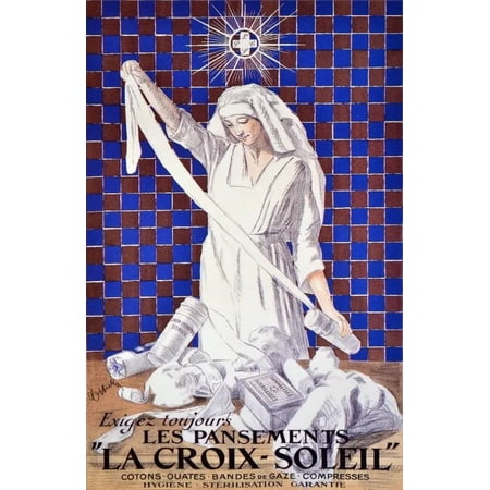 Les pansements la Croix Soleil Decorative Poster. Home Graphic Art Design. 11 x 17 Inch Poster