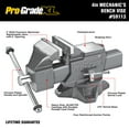 thumbnail image 3 of Pro-Grade Mechanic's Bench Vise 4-Inch Heavy Duty Vise with Swivel Base, 59113, 3 of 4