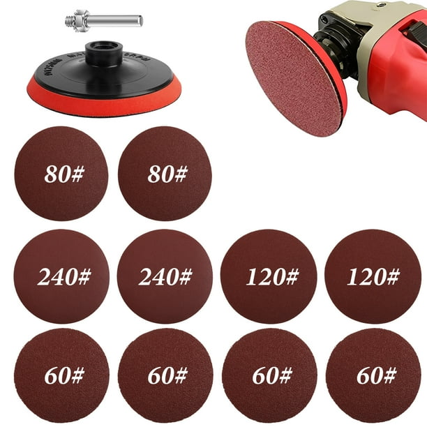 Wosthever Disco de lija de 10 piezas, juego de almohadillas de discos de lijado, hoja de pulido de eje M10, juego de herramientas rotativas Decoración del hogar