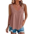 thumbnail image 2 of AUNVITO Women's Sleeveless V Neck Casual Top with Ruffle Hem Asymmetrical Design Bohemian Summer Style, 2 of 8