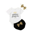 thumbnail image 1 of Gupgi Bébé Fille Tenue 3PCS Ensemble Manches Courtes Arc PP Shorts Bandeau, 1 of 6