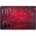 thumbnail image 4 of SKYSONIC Valentine Red Hearts Bling Non-Slip Area Rug, Glasses Champagne Floor Carpet Comfort Floor Mats Decor for Indoor Front Porch Living Room Bedroom Kitchen, 36"x24", 4 of 5