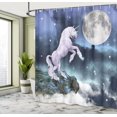 thumbnail image 5 of Ambesonne Unicorn Shower Curtain, Rock up Cliffs Image, 69"Wx75"L, Lilac Blue, 5 of 5