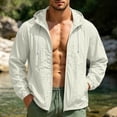 thumbnail image 2 of BiZtdJrK Men's UPF 50+ Sun Protection Hoodie with Pockets Long Sleeve UV Quick Dry Lightweight Hiking Tops Summer Fishing Shirts White L, 2 of 10