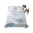 thumbnail image 2 of Queen Flat Sheet Only Blue Ocean Conch Starfish Coral Soft Microfiber Cooling Bedding Sheets Summer Nautical Shell Flat Bed Sheet for Hotel,Home Decor, 2 of 9