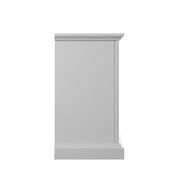 Twin Star Home Sideboard with Tempered Glass Panels in White