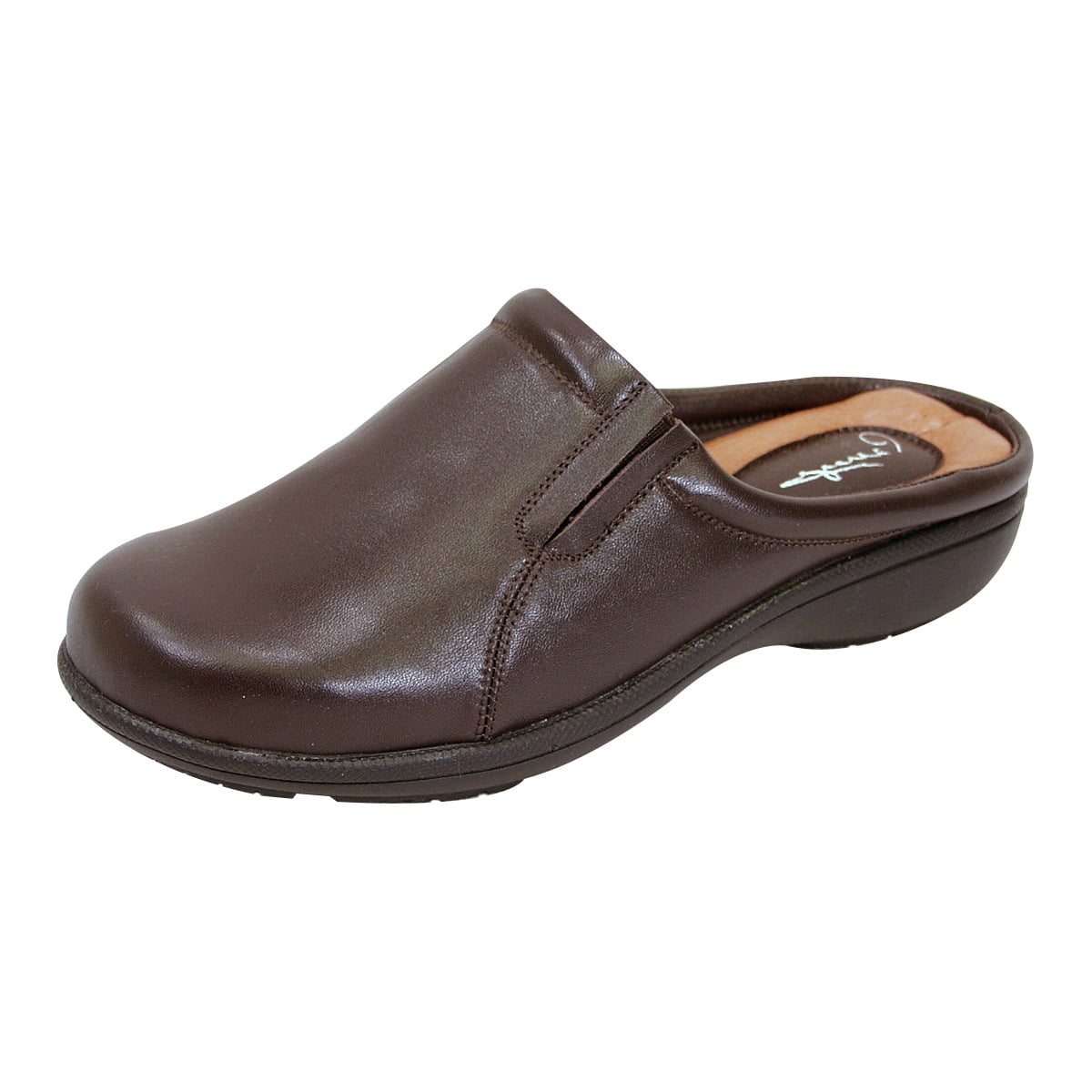 PEERAGE Mary Women Extra Wide Width Comfort Leather Clog