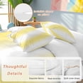 thumbnail image 2 of 3 Piece Lemon Yellow White Duvet Cover Set Full Size,Microfiber Comforter/Quilt Cover with Corner Ties and 2 Pillowcases,Gradient Vertical Stripes Geometric All Season Bedding with Zipper Closure, 2 of 8