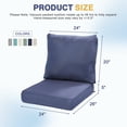 thumbnail image 5 of Aoodor 24 x 26 Inch Outdoor Seat Cushion, Water-Resistant & Fade Resistant Deep Seat and Back Cushion with Removable Cover for Patio Furniture Chair, Sofa and Couch, Navy Blue, 5 of 10