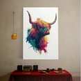 thumbnail image 4 of 16x24inchx1pcs Colorful Highland Cow Canvas Wall Art, 4 of 6