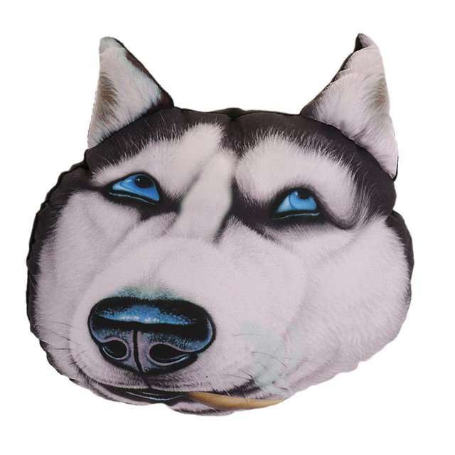 Nuevo juguete de almohada de reposacabezas de dibujos animados Animal lindo cojín de coche de suave cálido Huskies