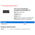 thumbnail image 2 of Front License Plate Bracket - Compatible with 2006 BMW 325i, 2 of 2