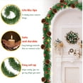 thumbnail image 2 of 54 Feet Christmas Garland Decoration Soft Greenery Garland with 33 Feet 100 LED String Light, 30 Red Berries and 9 Pine Cones for Home Holiday Party Christmas Outdoor or Indoor Decor, 2 of 7