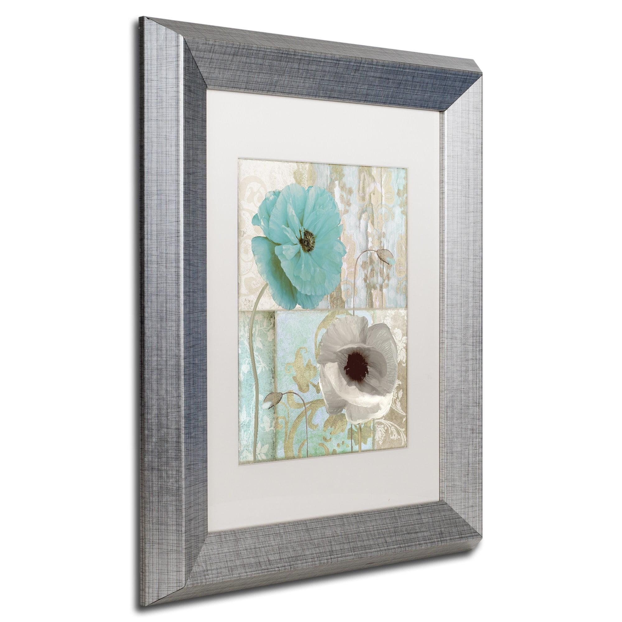 Trademark Fine Art "Beach Poppies II" Canvas Art by Color Bakery White Matte, Silver Frame