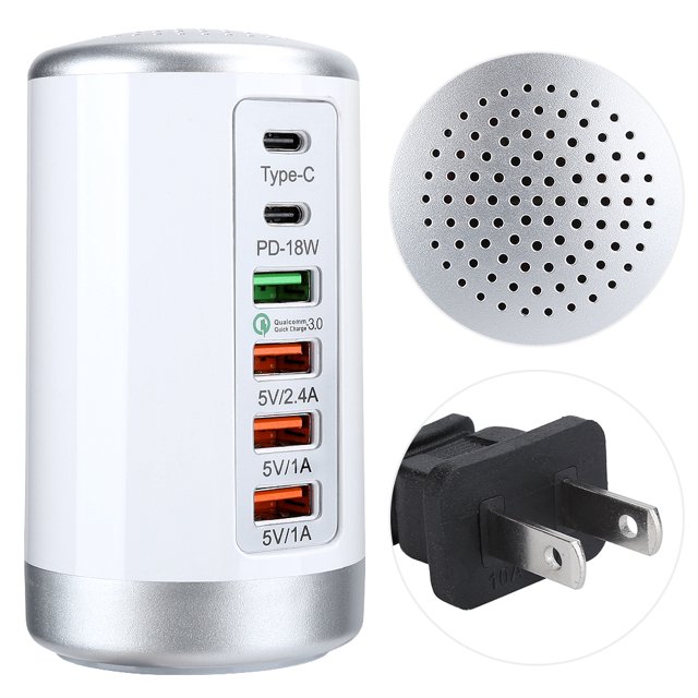 Cargador rápido USB de material ABS + PC, cargador de concentrador USB, forma cilíndrica para escritorio en oficina y uso doméstico Ecomeon no