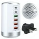 thumbnail image 4 of Cargador rápido Hub 6 puertos USB TypeC QC3.0 PD 18W Estación de carga para teléfono Tableta Computadora 65W Enchufe de EE. UU. 100240V (Blanco), 4 of 5
