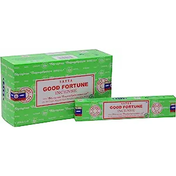 Satya Good Fortune Incense Sticks 12 Packs x 15 Grams Box of 180 Grams