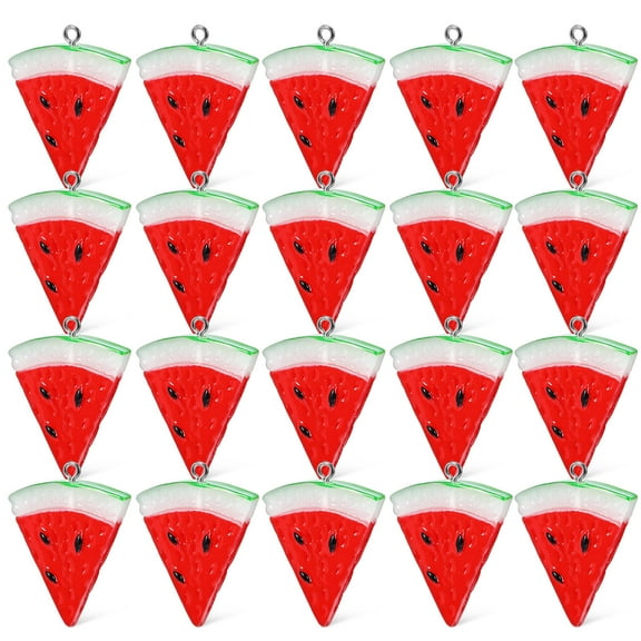 BESTYASH 20 Pcs Earring Charms Resin Watermelon Slices Keychain Jewelry Making
