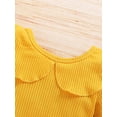 thumbnail image 5 of Hirigin Toddler Baby Girl Summer Clothes Set Short Sleeve Ruffled Bodysuit Romper Sunflower Shorts Headband Set, 5 of 8