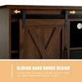 thumbnail image 6 of Papajet 59" Fireplace TV Stand with Sliding Barn Door, Electric Fireplace Insert, Dark Walnut, 6 of 6