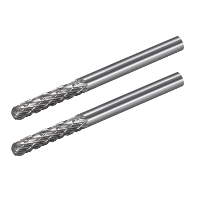 Fresas de carburo de doble corte, fresas rotativas en forma de cilindro, diámetro del vástago de 1/8", cabeza de 1/8", 2 piezas